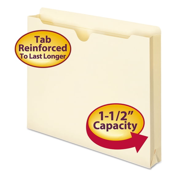 Smead Manila File Jackets 1 1/2" Exp Letter 11 Point Manila 50/Box 75540