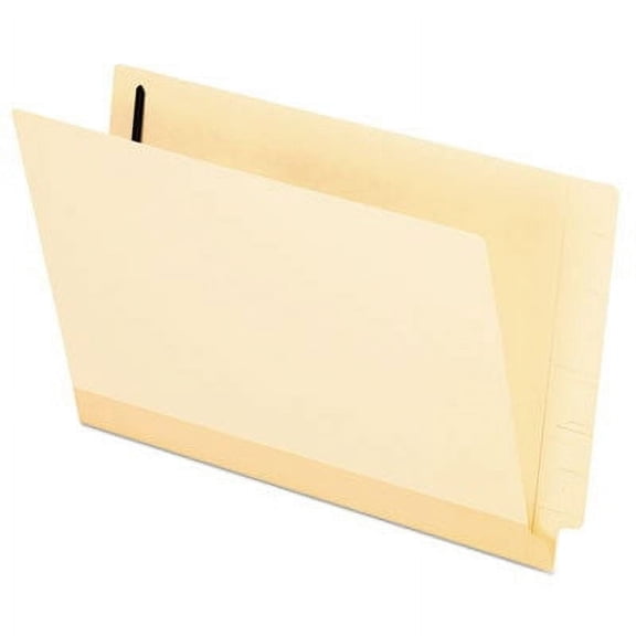 Manila Laminated End Tab Folders With One Fastener, Straight Tab, Legal Size, 11 Pt. Manila, 50/Box