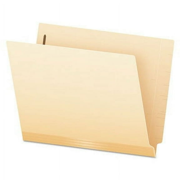 Manila Laminated End Tab Folders With Two Fasteners, Straight Tab, Letter Size, 11 Pt. Manila, 50/Box