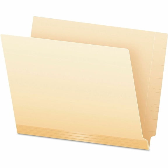 Pendaflex 11230EE Straight Tabs Letter Size Laminated Spine Shelf File Folders - Manila (50/Box)