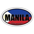 thumbnail image 1 of Manila Philippines Flag Oval Decal Vinyl Bumper Sticker 3x5 inches, 1 of 3