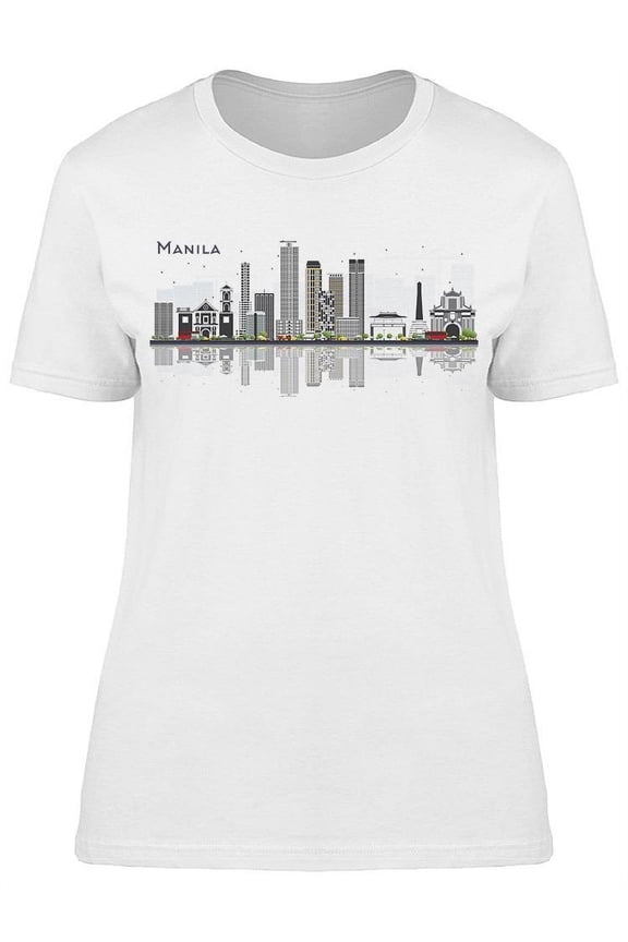 Manila Philippines Reflection T-Shirt Women -Image by Shutterstock, Female Large