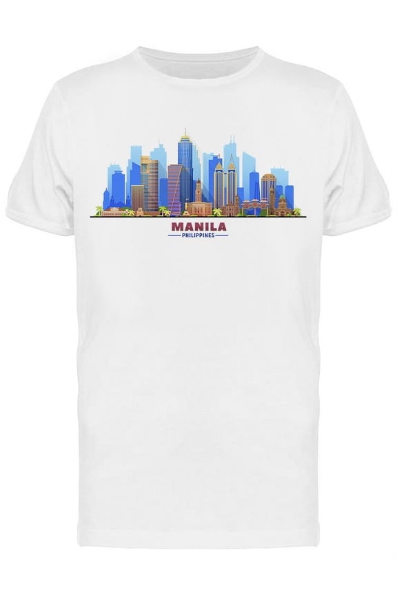 Manila Philippines Skyline T-Shirt Men -Image by Shutterstock, Male Small