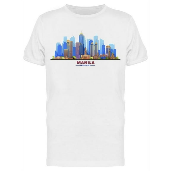 Manila Philippines Skyline T-Shirt Men -Image by Shutterstock, Male x-Large