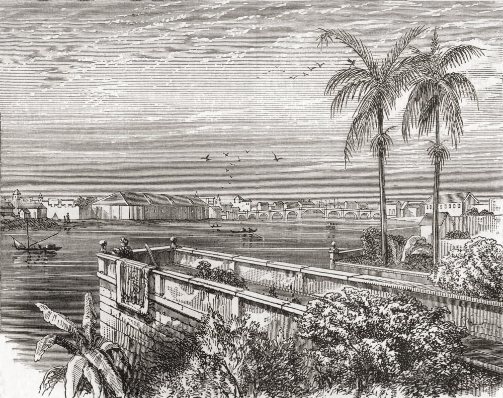 Manila Philippines in the 19th century From The National Encyclopaedia published c1890 Canvas Art - Ken Welsh Design Pics (30 x 24)