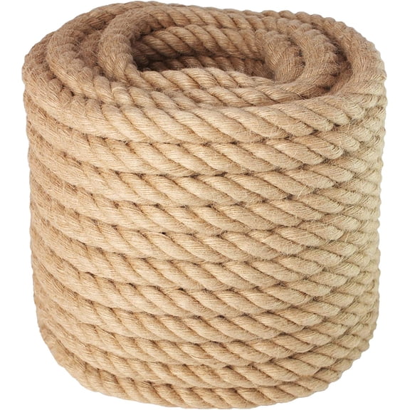 Manila Rope 1 Inch x 100 Feet, Twisted Thick Rope for Landscaping, Crafts, Sporting,Marine, Projects and Tie-Downs