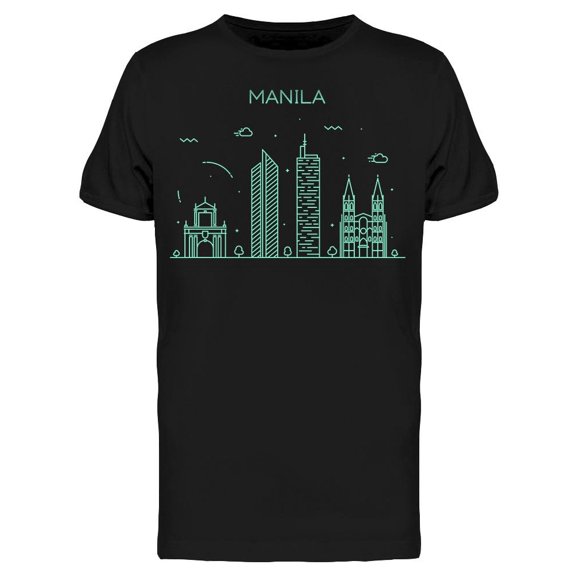Manila Skyline T-Shirt Men -Image by Shutterstock, Male Large