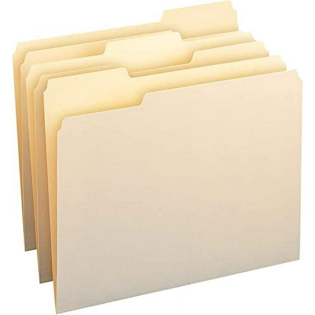 Manilla File Folder, 1/3Cut Tab, Assorted Positions, Letter Size
