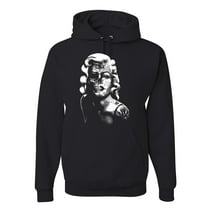Manilyn Monroe Skull Face and Body Tattoo | Mens Pop Culture Hooded Sweatshirt Graphic Hoodie, Black, Small