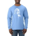 thumbnail image 1 of Manilyn Monroe Skull Face and Body Tattoo | Mens Pop Culture Long Sleeve T-Shirt, Light Blue, 2XL, 1 of 4