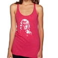 thumbnail image 1 of Manilyn Monroe Skull Face and Body Tattoo | Womens Pop Culture Premium Tri-Blend Racerback Tank Top, Shocking Pink, Small, 1 of 4