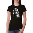 thumbnail image 1 of Manilyn Monroe Skull Face and Body Tattoo | Womens Pop Culture Slim Fit Junior Tee, Black, Small, 1 of 4