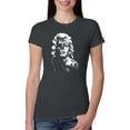thumbnail image 1 of Manilyn Monroe Skull Face and Body Tattoo | Womens Pop Culture Slim Fit Junior Tee, Dark Grey, X-Large, 1 of 4