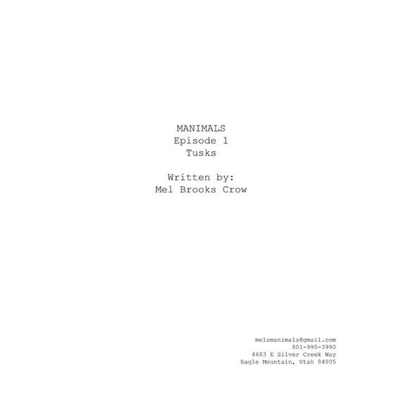 Manimals: Episode 1- Tusks (Script), (Paperback)