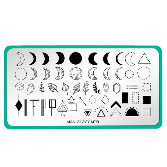 Maniology Crystal Moon (m119) Stainless Steel Nail Stamping Plate for Unisex