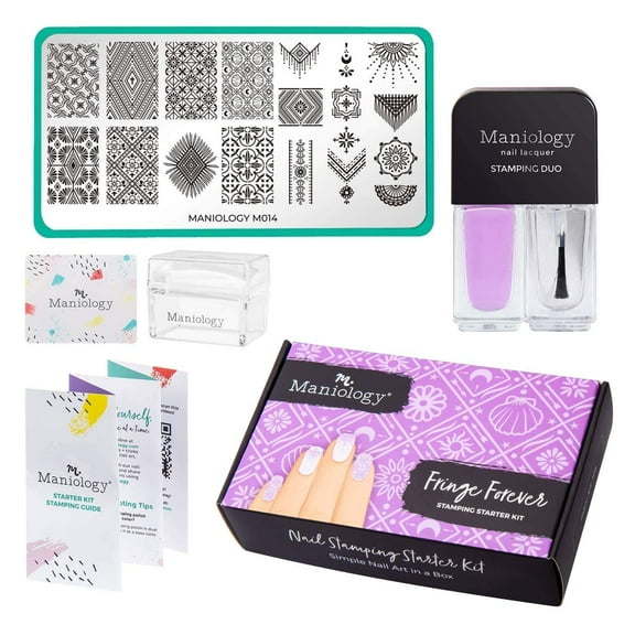 Maniology Fringe Forever: Bohemian Style Stainless Steel Nail Stamping Starter Kit for Women