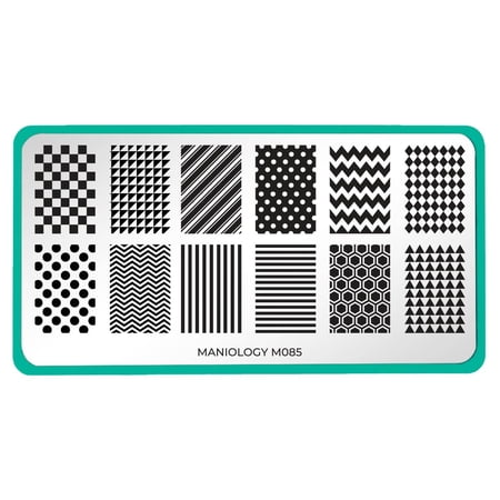 Maniology Patterns XL Walk the Line (m085) Stainless Steel Nail Stamping Plate for Women
