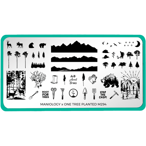 Maniology SFAC One Tree Planted (m294) Stainless Steel Nail Stamping Plate with Multiple Designs