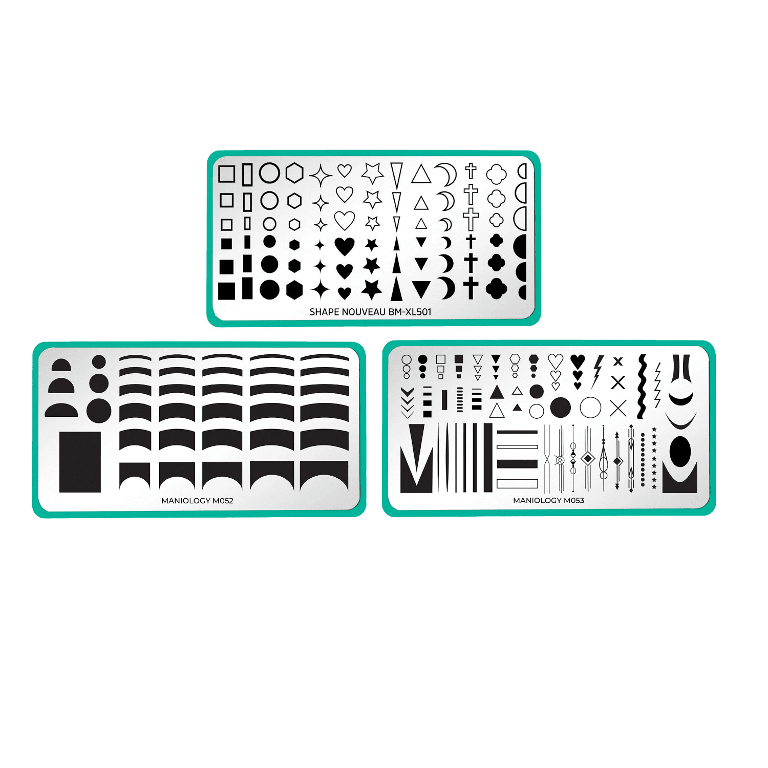 Maniology Stunning Minimalist Series - Set of 3 Stainless Steel Nail Stamping Plate