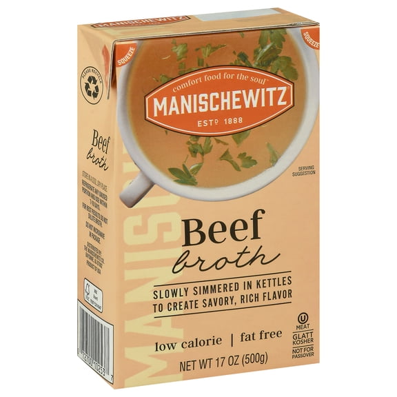 Manischewitz Beef Broth Aseptic 17 fl oz (Pack of 12)