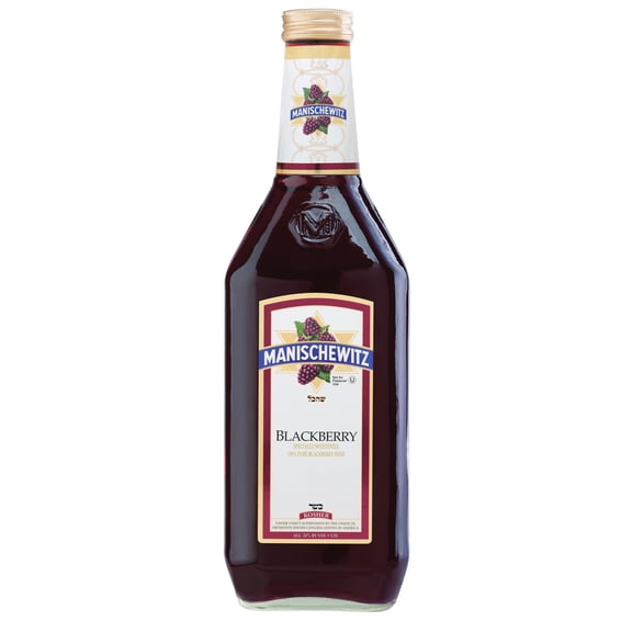 Manischewitz Blackberry Fruit Wine, Kosher Wine, 1.5L Glass Bottle