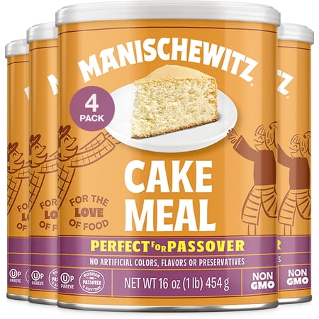 Manischewitz Cake Meal, Canister, Passover,16-ounces Pack of4