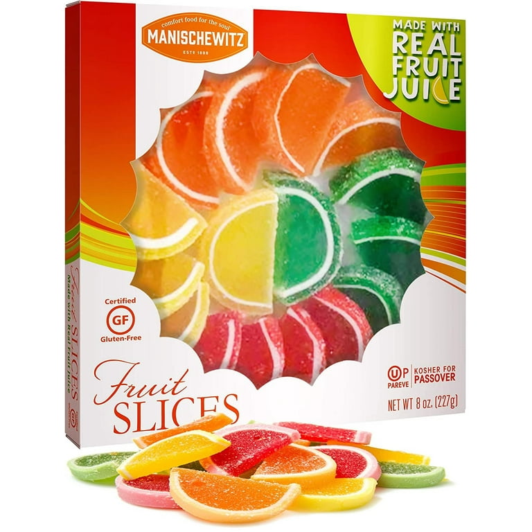Manischewitz Candied Fruit Slices in a Gift Box, 8oz, Made with Real Fruit  Juice, Gluten Free, No High Fructose Corn Syrup, Kosher For Passover & Year  Round Use 