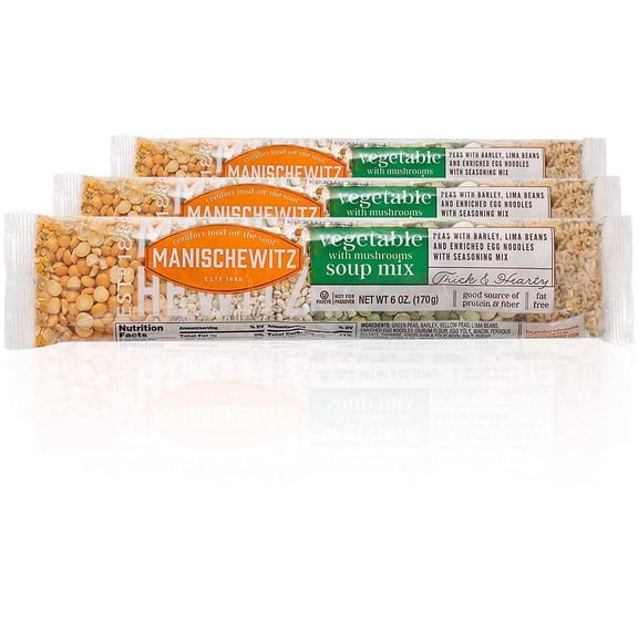 Manischewitz Cello Vegetable with Mushrooms Soup Mix 6oz 3 Pack Reduced Sodium