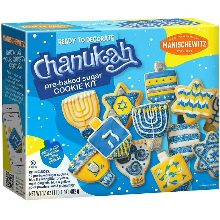 Manischewitz Chanukah Sugar Cookie Decorating Kit 1lb Ready to