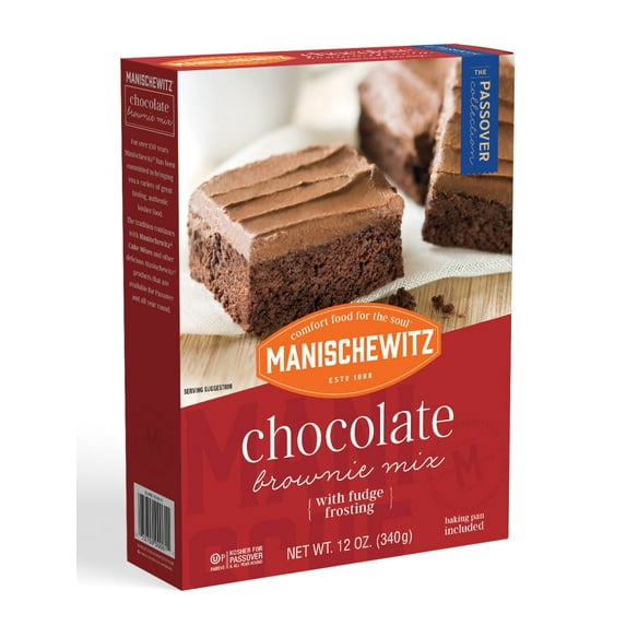 Manischewitz Chocolate Brownie Mix With Fudge Frosting 12 oz (Pack of 3)