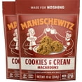 thumbnail image 1 of Manischewitz Cookies N' Cream Macaroons, 10oz (2 Pack) | Coconut Macaroons | Resealable Bag | Dairy Free | Gluten Free Coconut Cookie | Kosher for Passover, 1 of 2