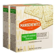 Manischewitz Egg & Onion Matzo 10oz 2 Pack Crisp & Delicious Flavored Matzo, Not Kosher for Passover