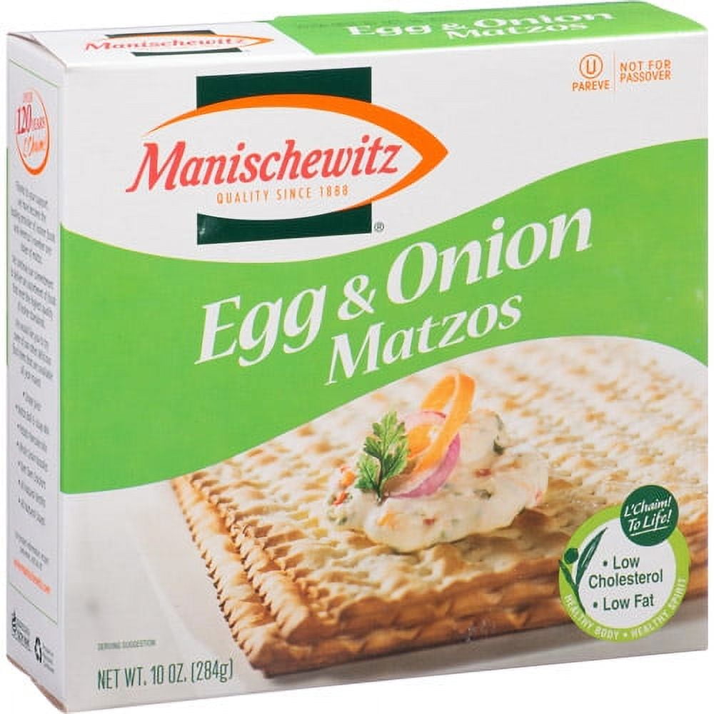 Manischewitz Egg & Onion Matzos, 10 oz, (Pack of 12)