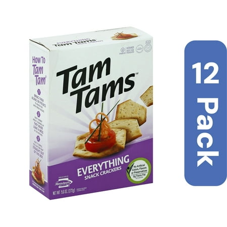 Manischewitz Everything Tam Tam Snack Crackers 9.6 oz (Pack Of 12)
