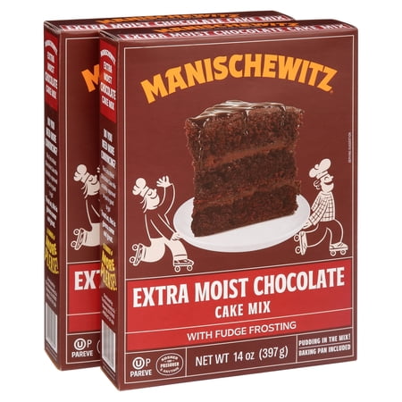 Manischewitz Extra Moist Cake Mix With Frosting 14oz 2 Pack, Kosher for Passover, Pan included, Pudding in the Mix