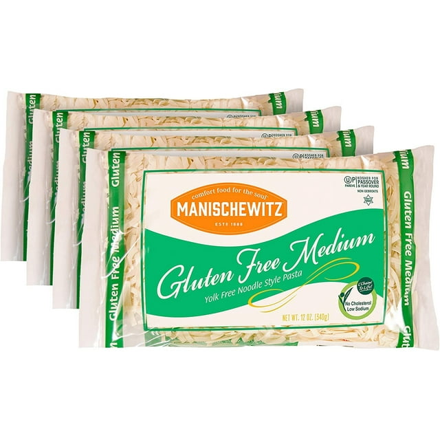 Manischewitz Gluten Free Egg Noodles Medium Yolk Free 12Ounce Pack of