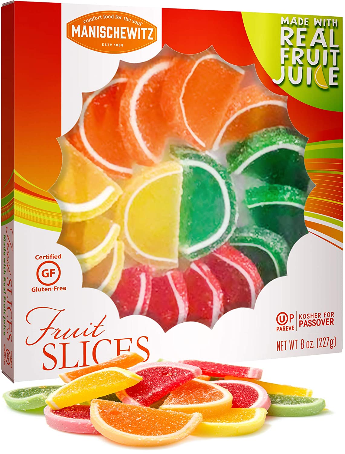 Manischewitz Holiday Candied Fruit Slices in a Gift Box, 8oz, Made with