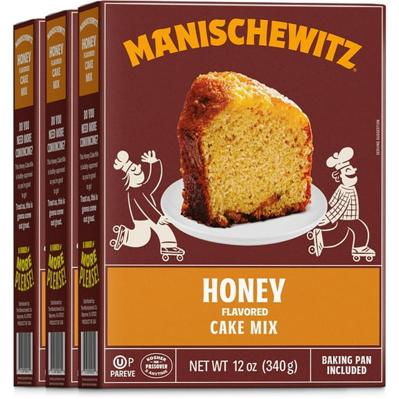 Manischewitz Honey Cake Mix 12oz 3 Pack Baking Pan Included, Easy To Bake
