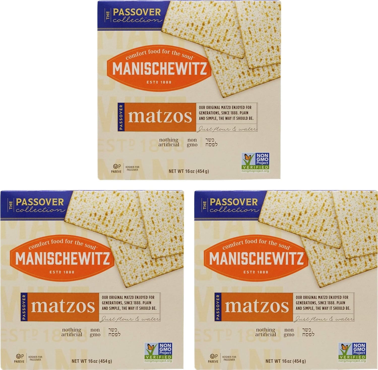 Manischewitz Kosher For Passover Matzo 3 LBS 3 Boxes