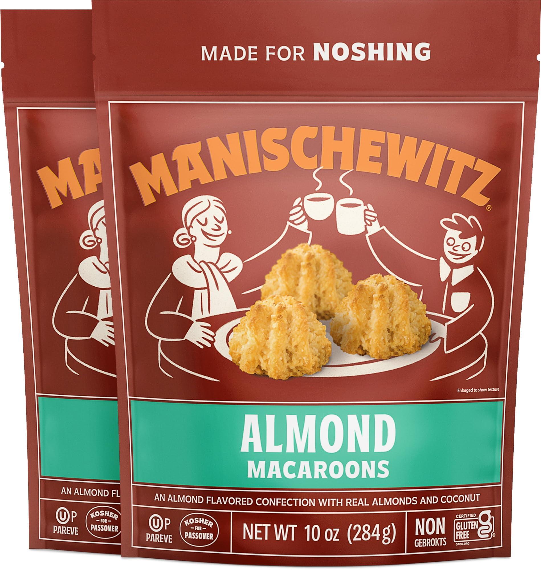 Manischewitz Macaroon Almond, Kosher For Passover, 10 Ounce Resealable