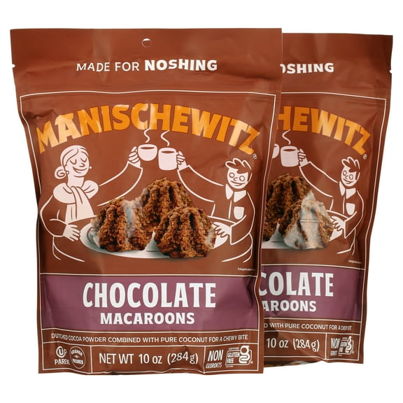 Manischewitz Macaroon Chocolate, Kosher For Passover, 10 Ounce Canister Pack of 2, Total of 20 Oz