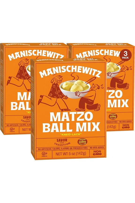 Matzo Ball Mix, 5 Oz. 3 Pack Easy Prep Kosher for Passover Nothing Artificial No MSG Classic Fluffy Texure