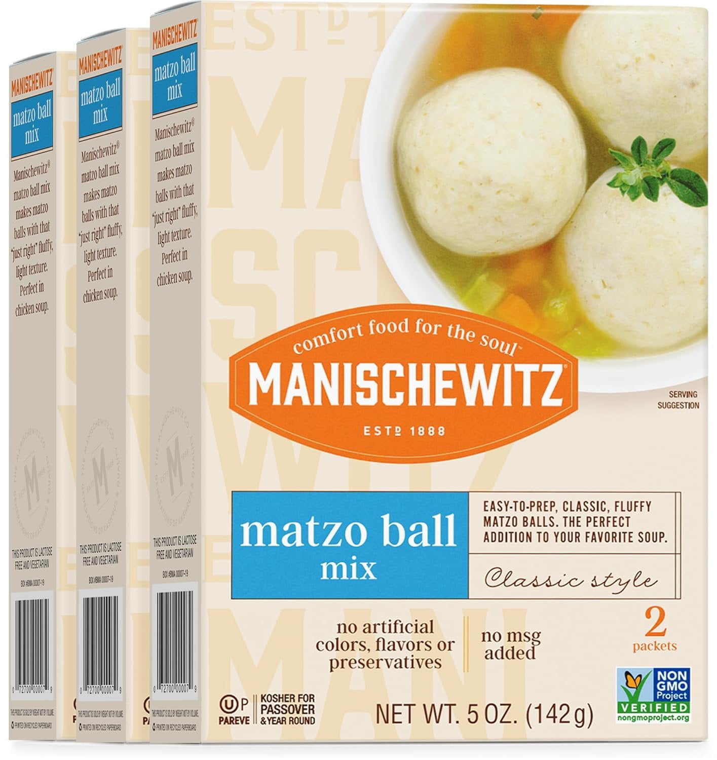 Manischewitz Matzo Ball Mix, 5 Oz. 3 Pack Easy Prep Kosher for Passover