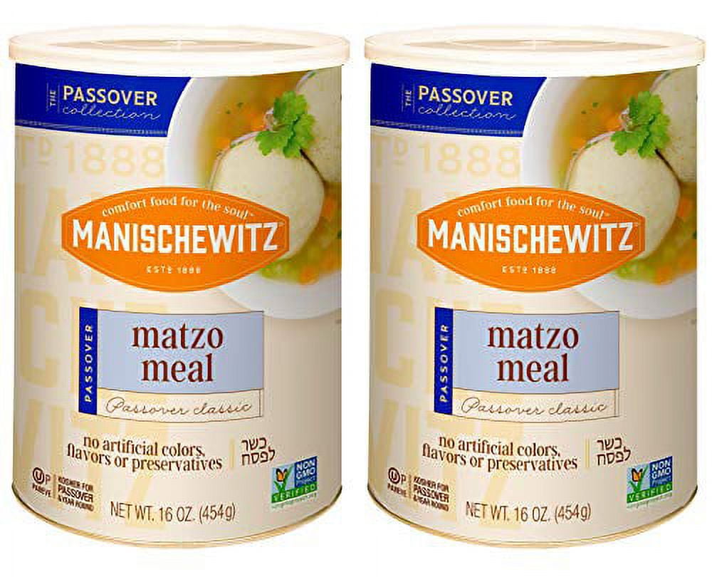 Manischewitz Matzo Meal, 16 oz Resealable Canister, (2 Pack Total
