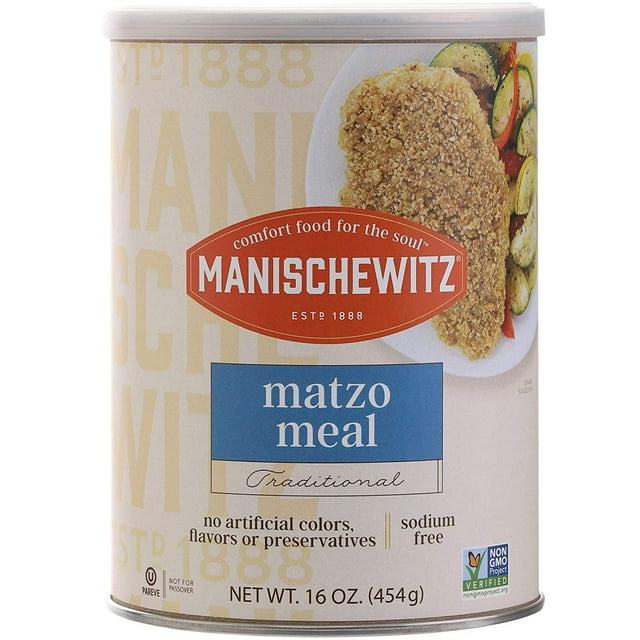 Manischewitz Matzo Meal Canister, 16 Ounce, Great for Breading & for