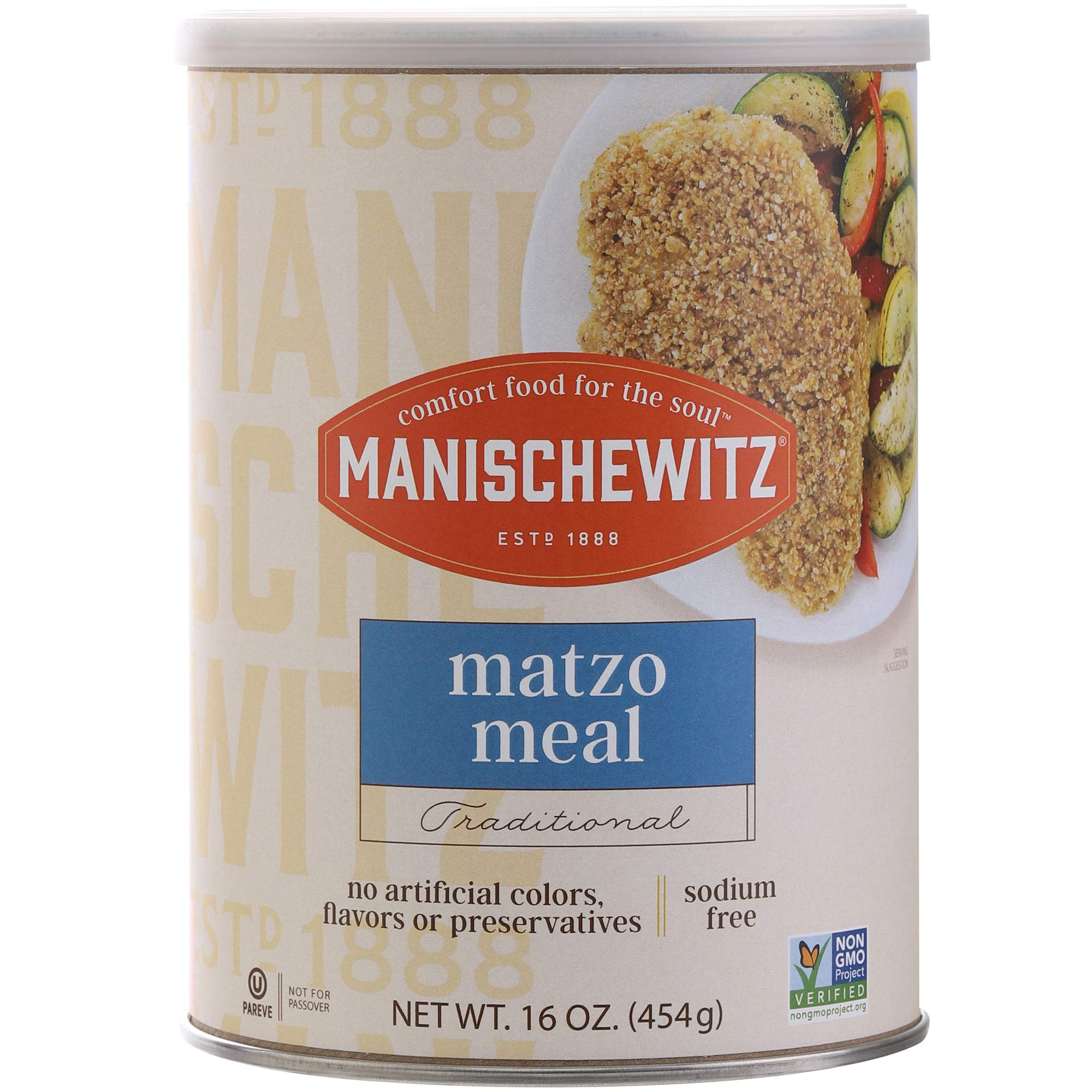 Manischewitz Matzo Meal Canister, 16 Ounce, Great for Breading & for ...