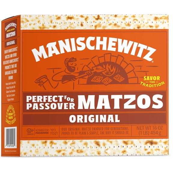 Manischewitz Original Matzos 454g | Freshly Baked for Passover 2026 | Just 2 Ingredients | Thin, Crisp, Airy & Delicious!
