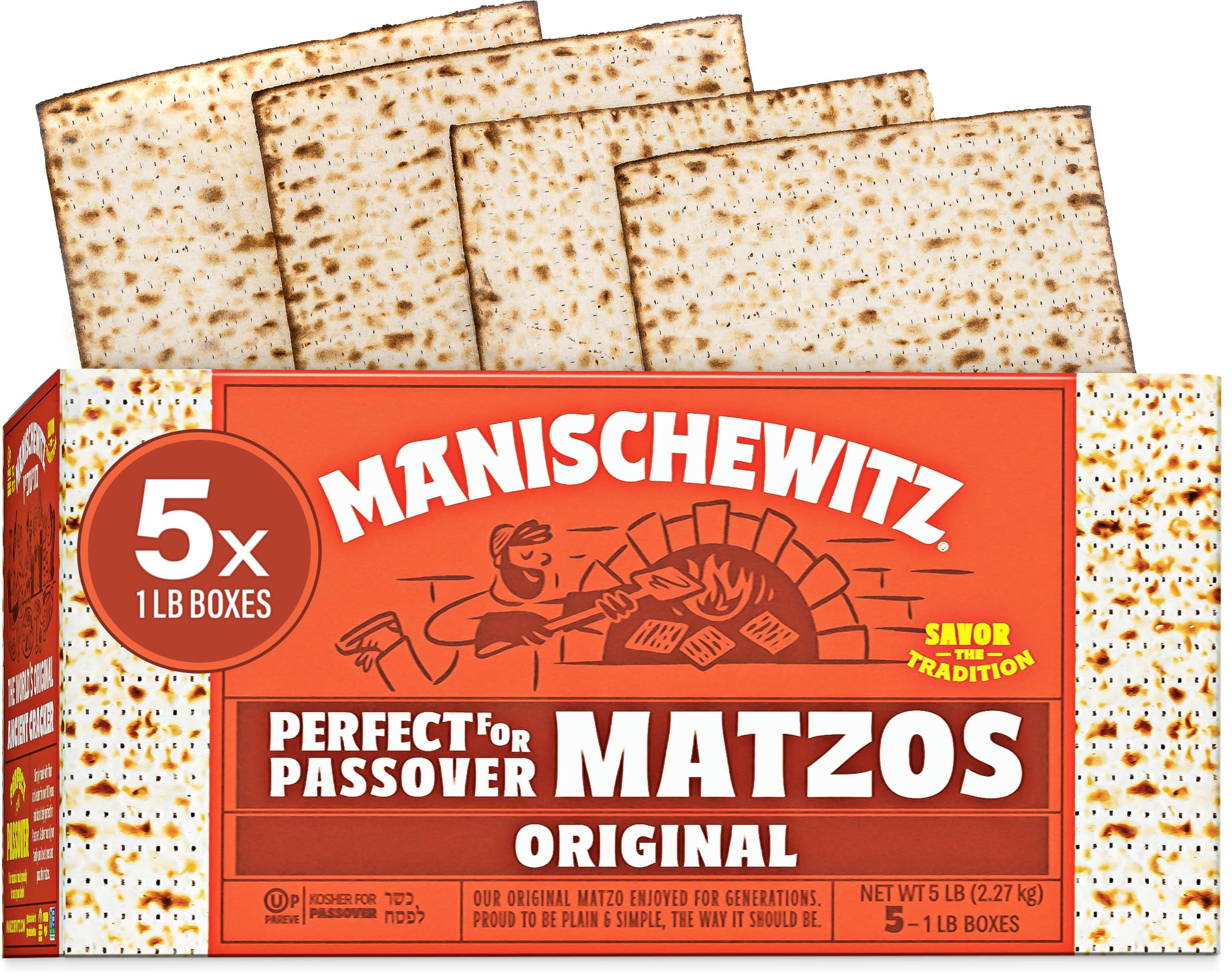 Manischewitz Passover Matzo (5x1lb OIF8 Boxes) The Original