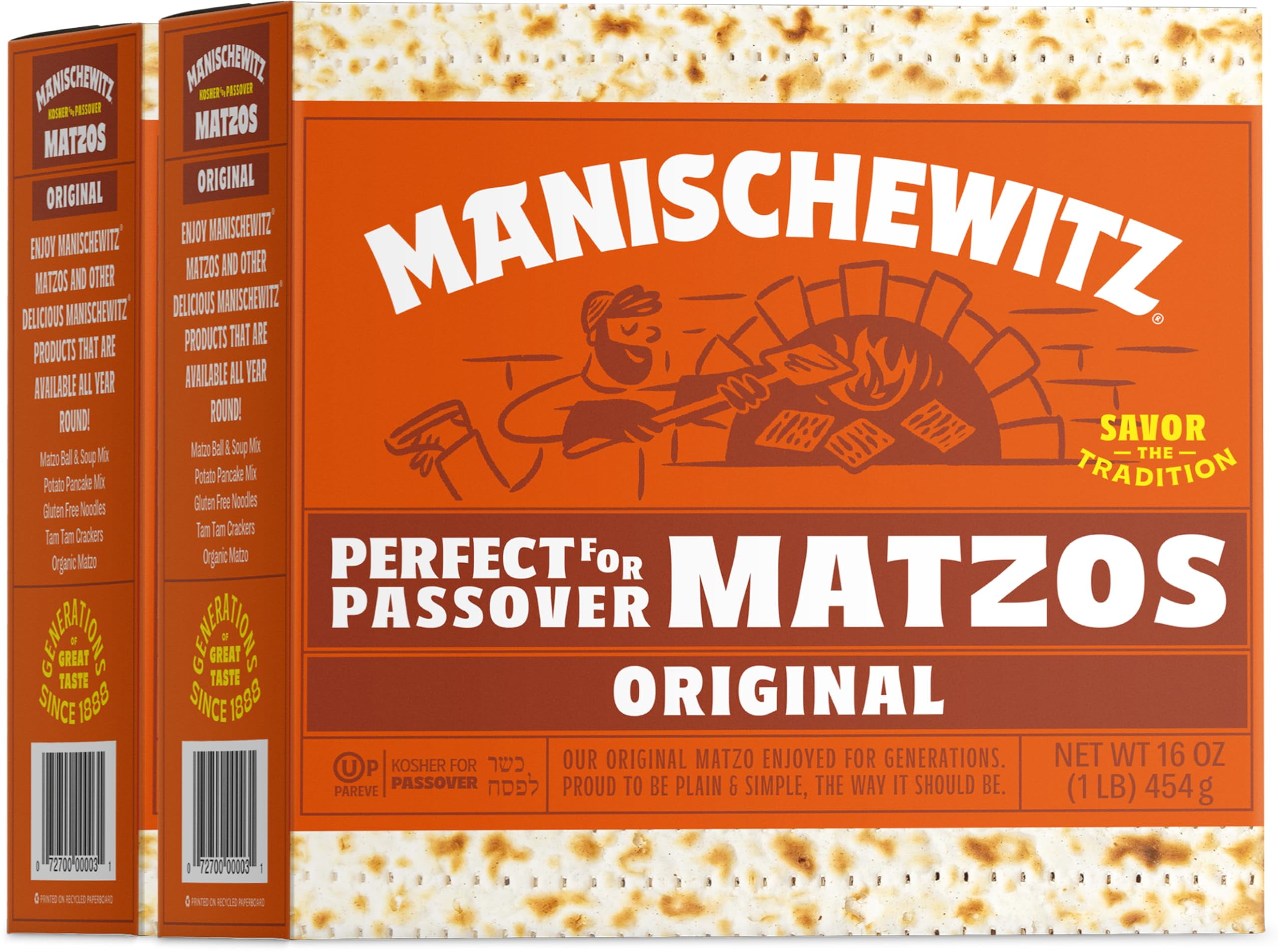 Manischewitz Passover Matzos Crackers, Fresh and Crispy Matzah. (2 Pack