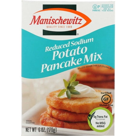 Manischewitz Reduced Sodium Potato Pancake Mix, 6 Ounce -- 12 per Case.